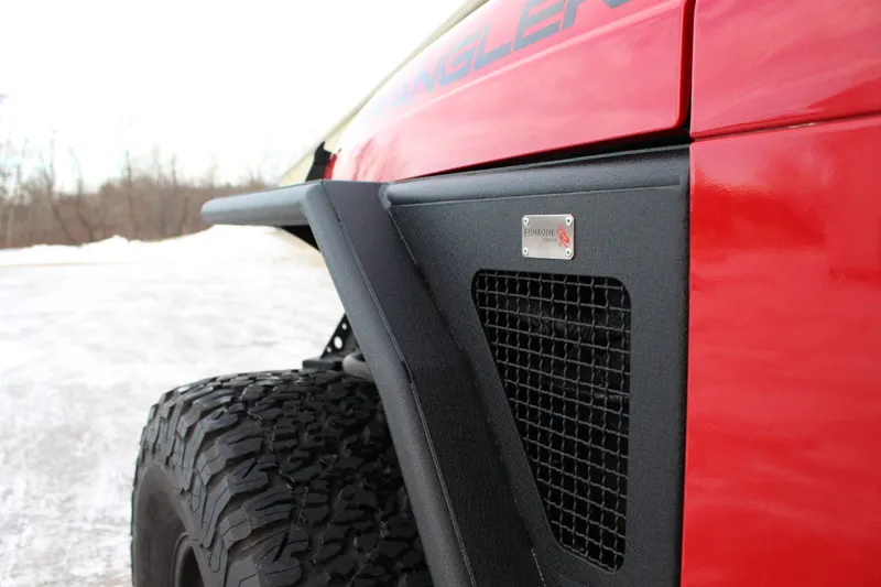 Jeep TJ Tube Fenders Front 3 Inch Flare 97-06 Wrangler TJ Steel Black Textured Powdercoat Fishbone Offroad product image