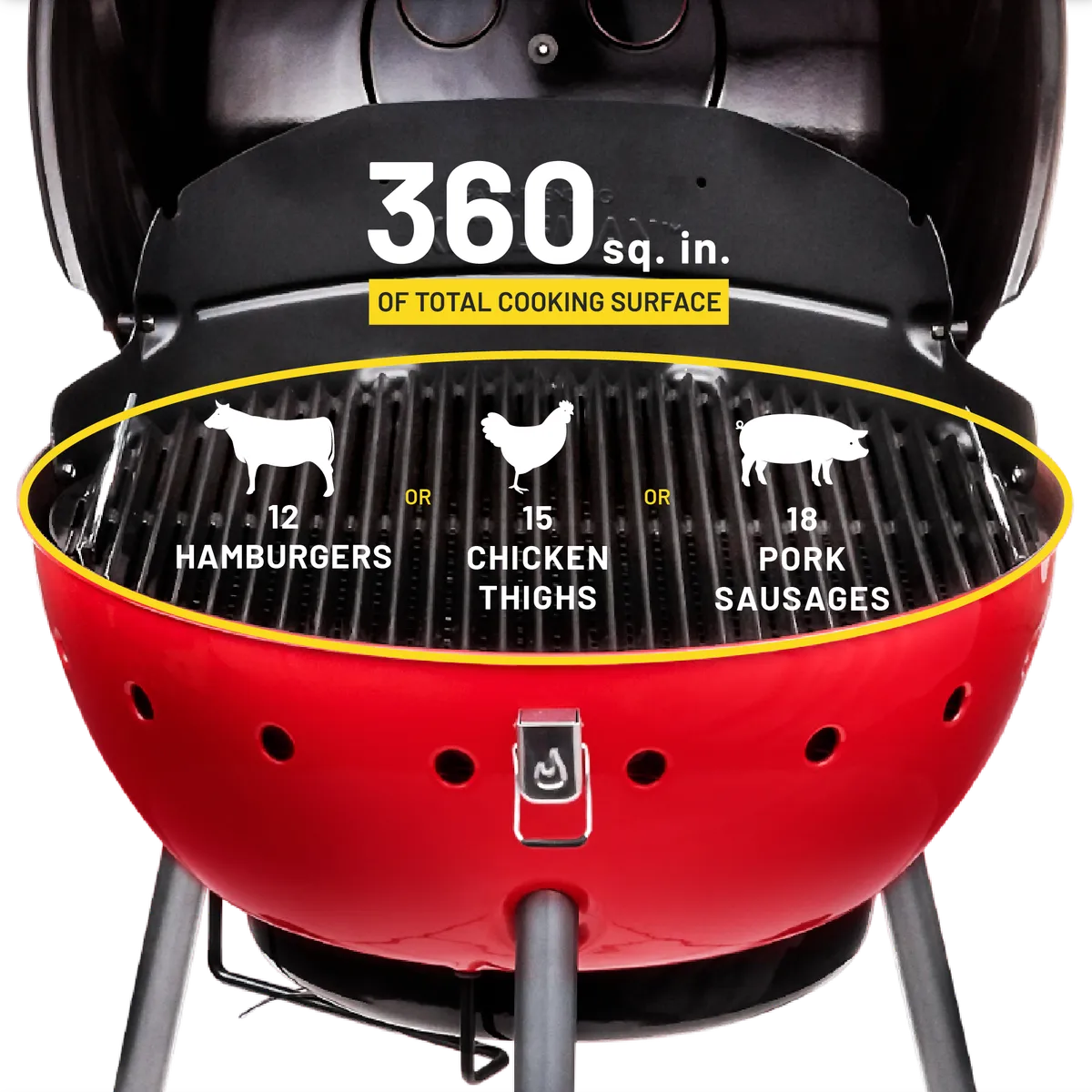 Kettleman® TRU-Infrared™ Charcoal Grill Red product image