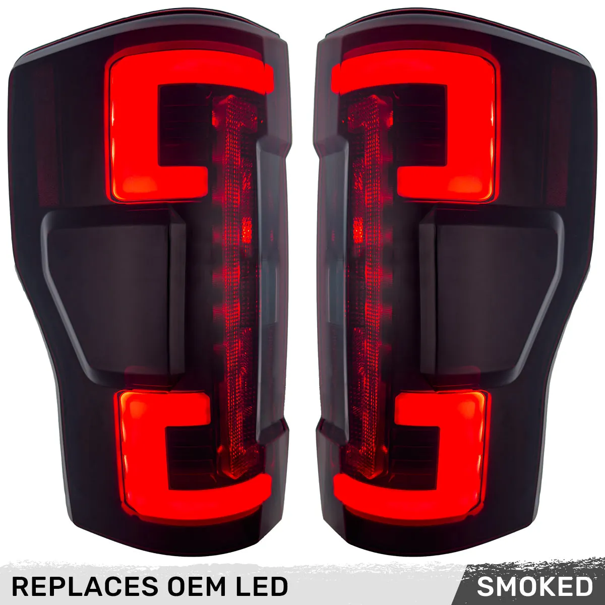 Ford Superduty F250 350 450 550 20-22 Replaces OEM LED Style Tail Lights With Blis Blind Spot Warning System Oled Tail Lights - Red Lens product image