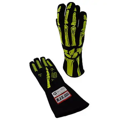 RJS Single Layer Yellow Skeleton Gloves X-Large