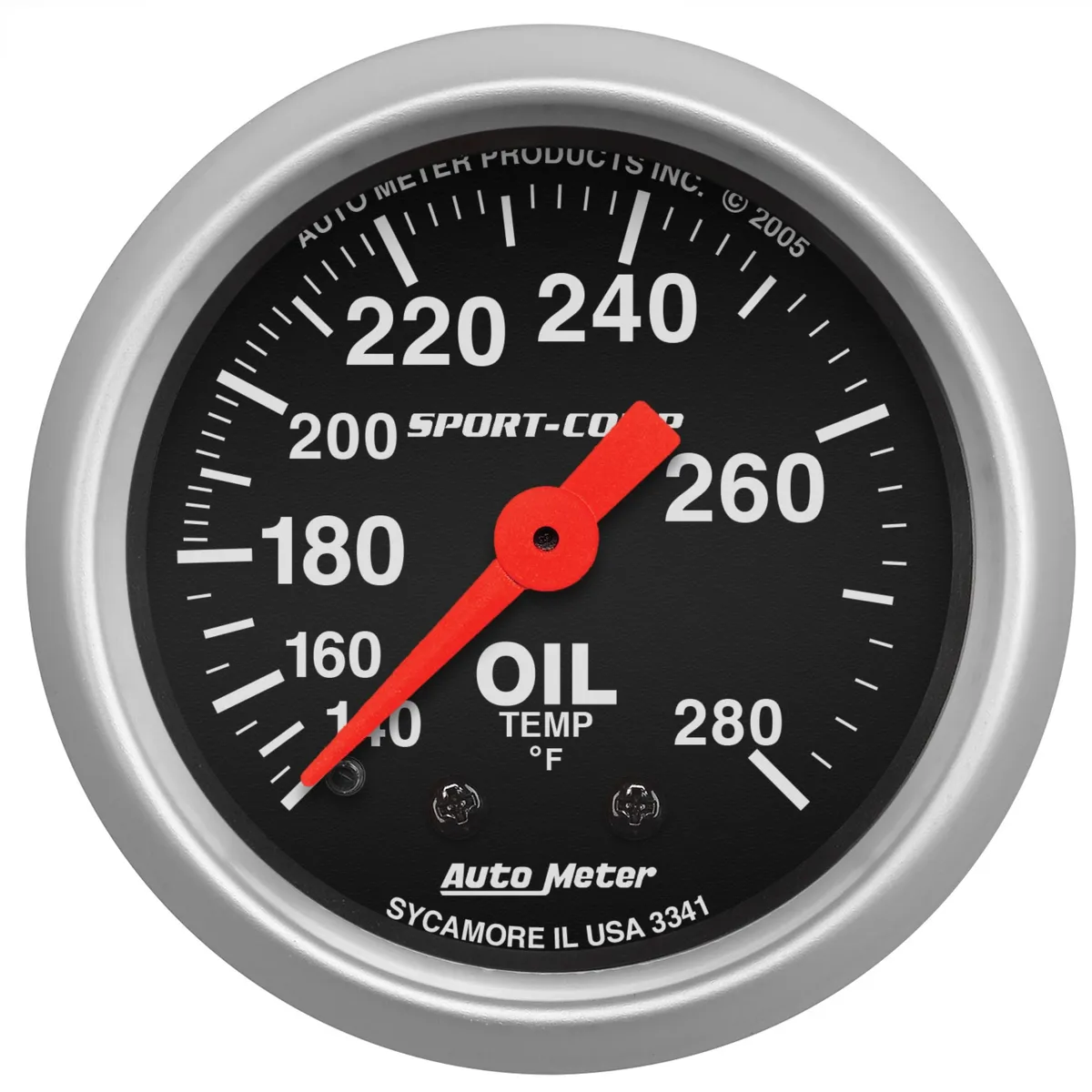 Gauge, Oil Temp, 2 1/16", 140-280?F, Mechanical, Sport-Comp product image