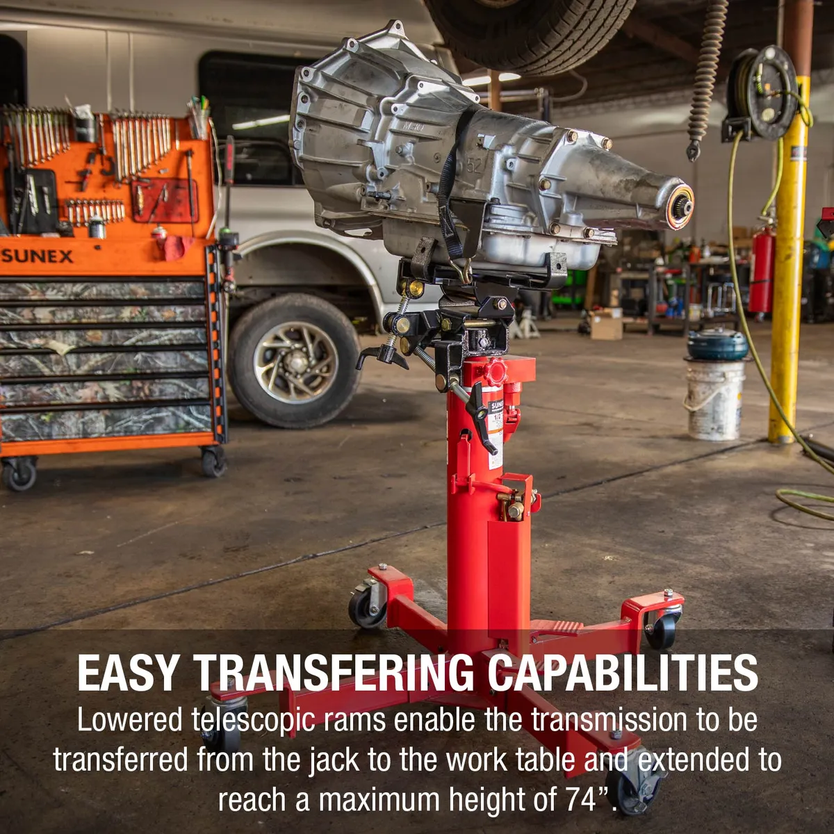 1000-Pound Air And Hydraulic Telescopic Transmission Jack product image
