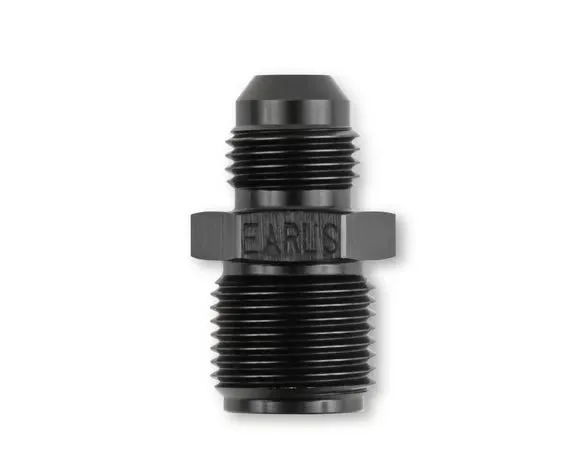 Earl's 5/8"-18 Inverted Flare Male w/ Long Thread to AN -6 Male Adapter Fitting - Black Anodized Aluminum product image