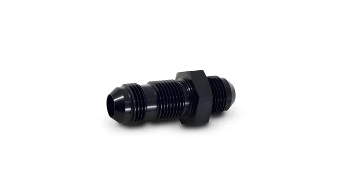 Straight Bulkhead Adapter Fitting; -3AN; 6061 Aluminum; Black Anodized; product image