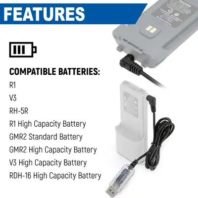 Rugged Radios Rugged Radios USB Charging Cable For r1 - v3 - Gmr2 And Gmr2 Plus Handheld Radios