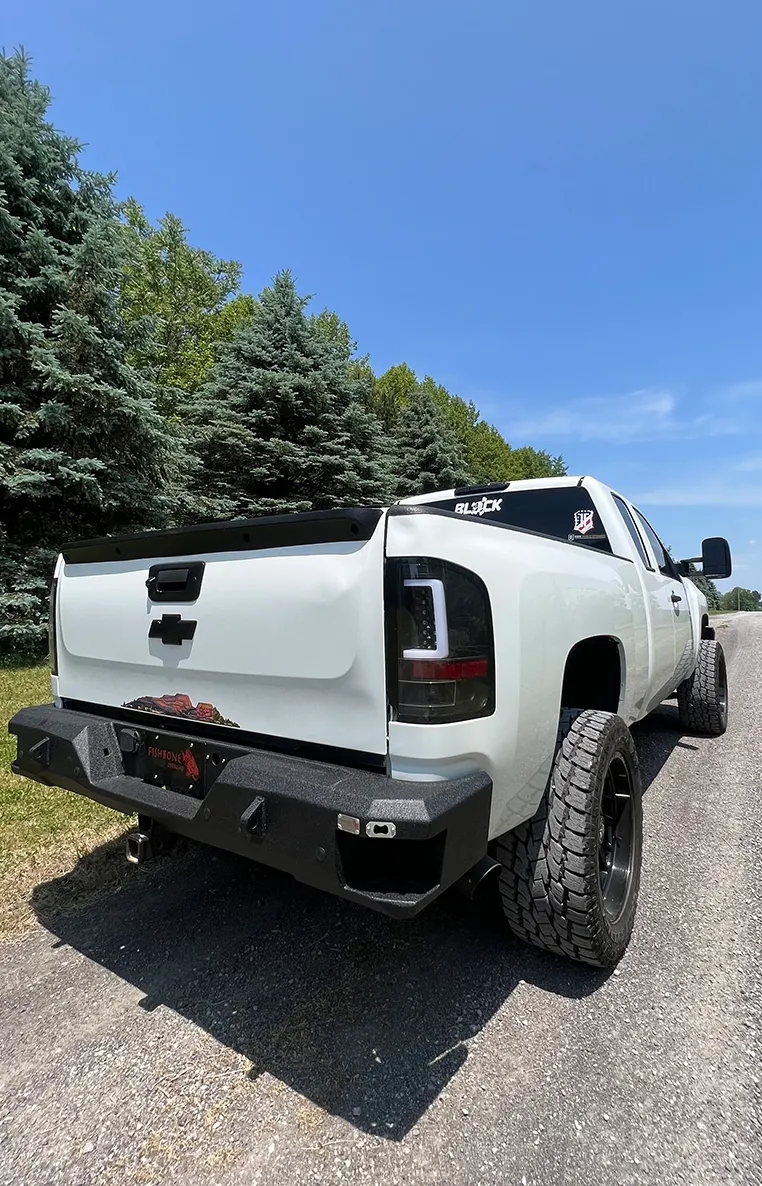 0713 Silverado/Sierra 1500 Rear Bumper Black Powder Coat Coldrolled Steel product image
