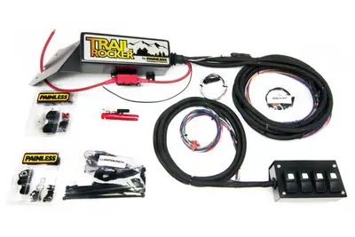 Painless Wiring Trail Rocker System Kit; Overhead 4 Switch Box; Incl. Switches/Fuse/Relay Center/Switch Control Pigtail/Ignition Pigtail/Hardware/Power And Ground Terminal Kit;