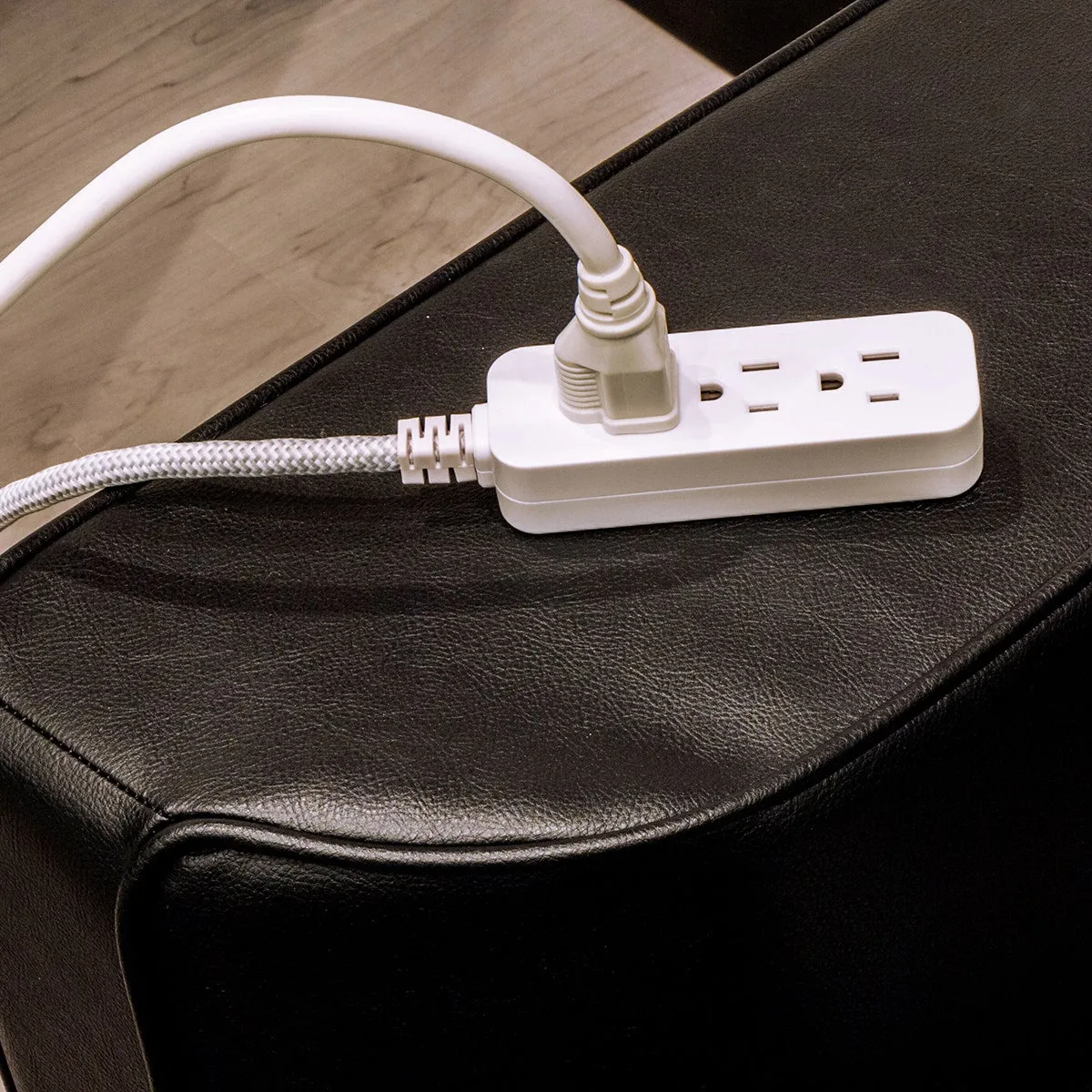 Cordinate 3-Outlet 10ft. Braided Extension Cord, White/Gray product image