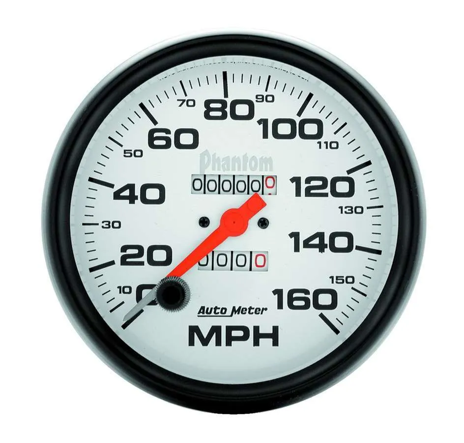 AutoMeter Gauge, Speedometer, 5", 160mph, Mechanical, Phantom