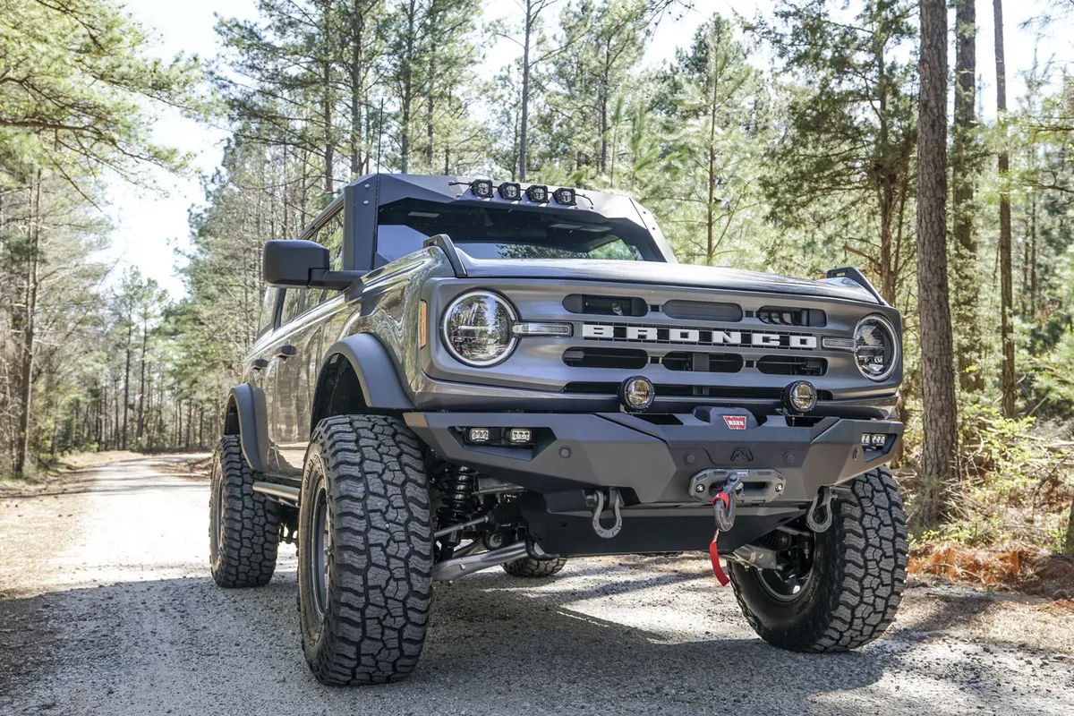 21c Bronco Lifestyle Front Bumper w/ no Guard Winch Ready Sensor Compatible Matte Black product image
