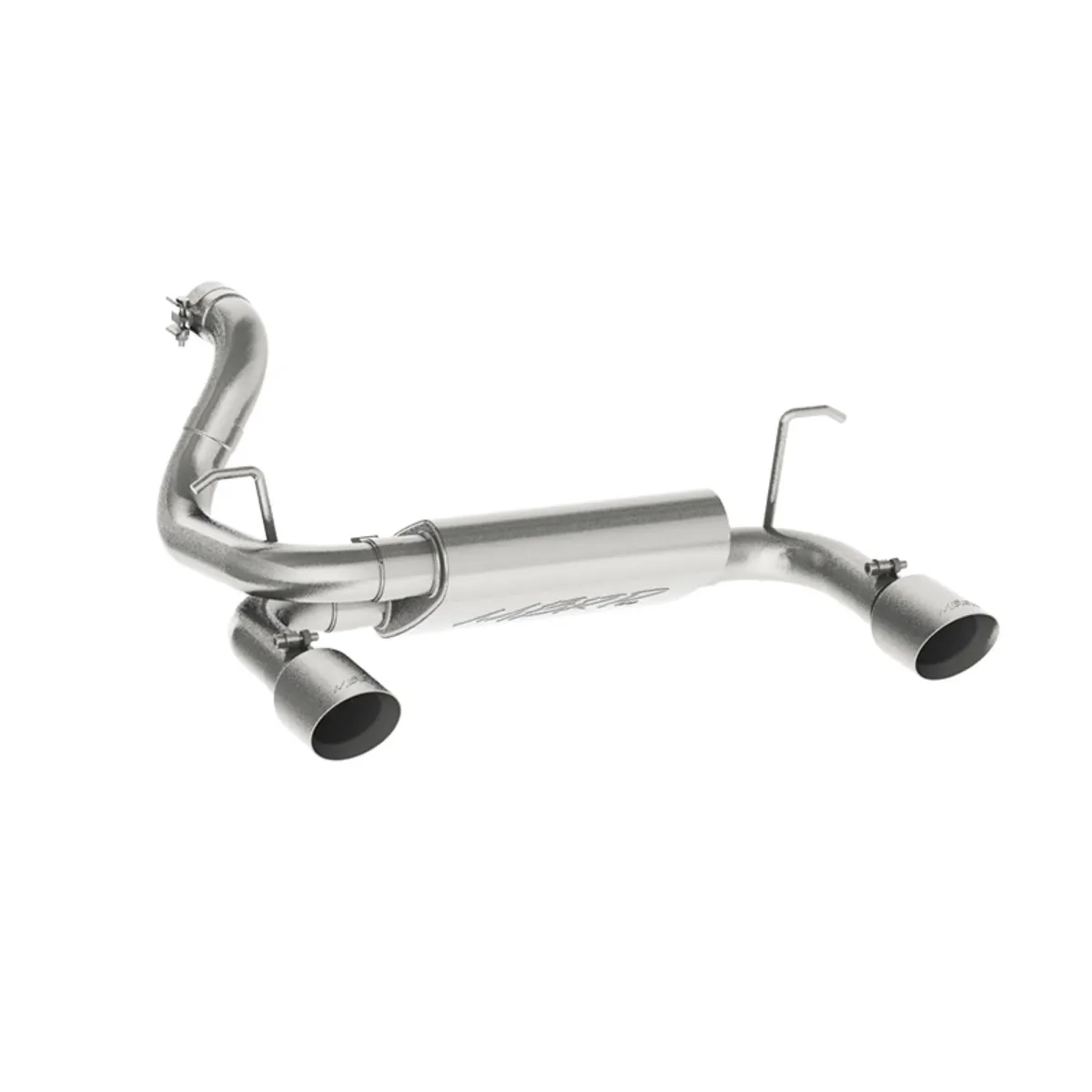 Armor Lite Axle Back Exhaust System; 2.5 in.; Incl. Inlet Pipe/Muffler/Pass. And Driver Side Tailpipe/Clamps/4 in. OD Tips; Dual Rear Exit; Aluminized; product image