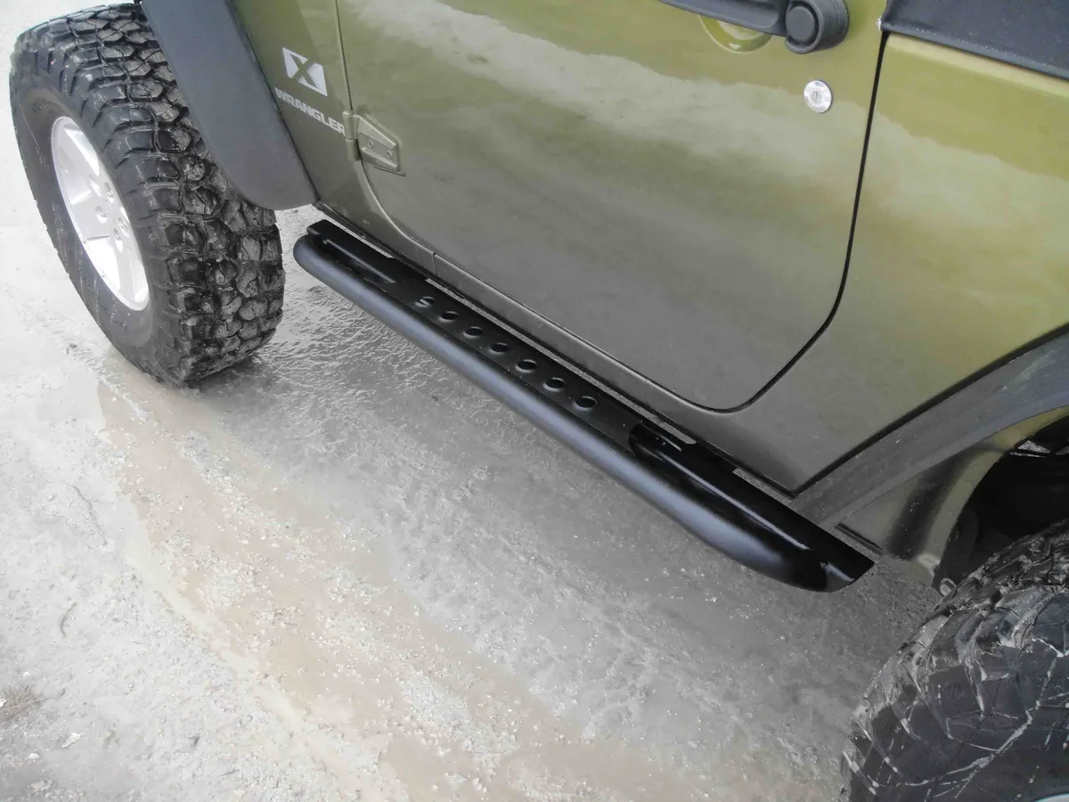 JK Signature Series Frame Mounted 2 Door Rocksliders (Black Powder Coated) product image