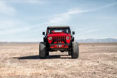 Bodyguard Bumpers 2018-2025 Jeep Wrangler JL Front Bumper Stubby with Push Bar End Cap Light Cutouts With Camera Harness + Pod Texture Black Powdercoat Bodyguard Bumpers