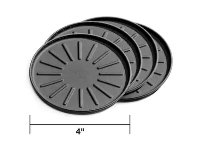 Weathertech Round Coaster Set; Black; 4 in. Dia.;