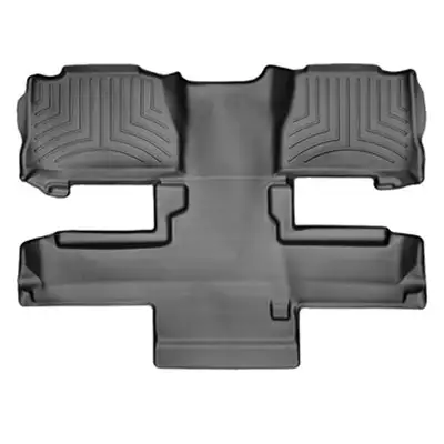 Weathertech 2011 + Chevrolet Tahoe Black Rear FloorLiner Fits vehicles with 2nd row Buckets does not fit Hybrid: Includes center isle piece / 2011 + GMC Yukon/Yukon Denali Black Rear FloorLiner Fits vehicles with 2nd row Buckets does not fit Hybrid: Includes center