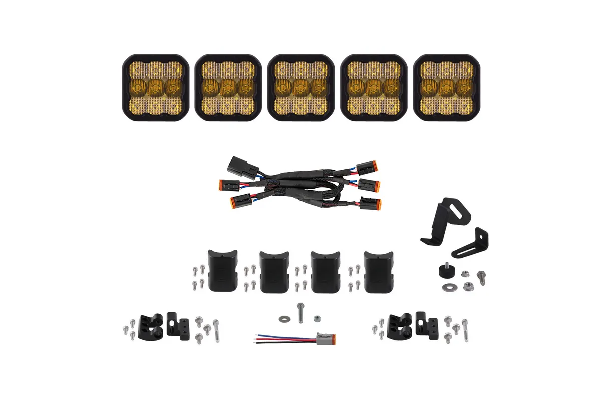 Diode Dynamics - SS5 Pro Universal CrossLink 5-Pod Lightbar Yellow Combo product image