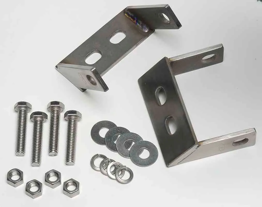 Jeep CJ Rear Bumper Brackets Pair 45-86 CJ Polished Silver Kentrol product image