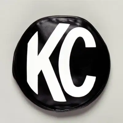 KC HiLiTES KC Hilites 5 in Light Cover - Round - Soft Vinyl - Pair - Black / White KC Logo
