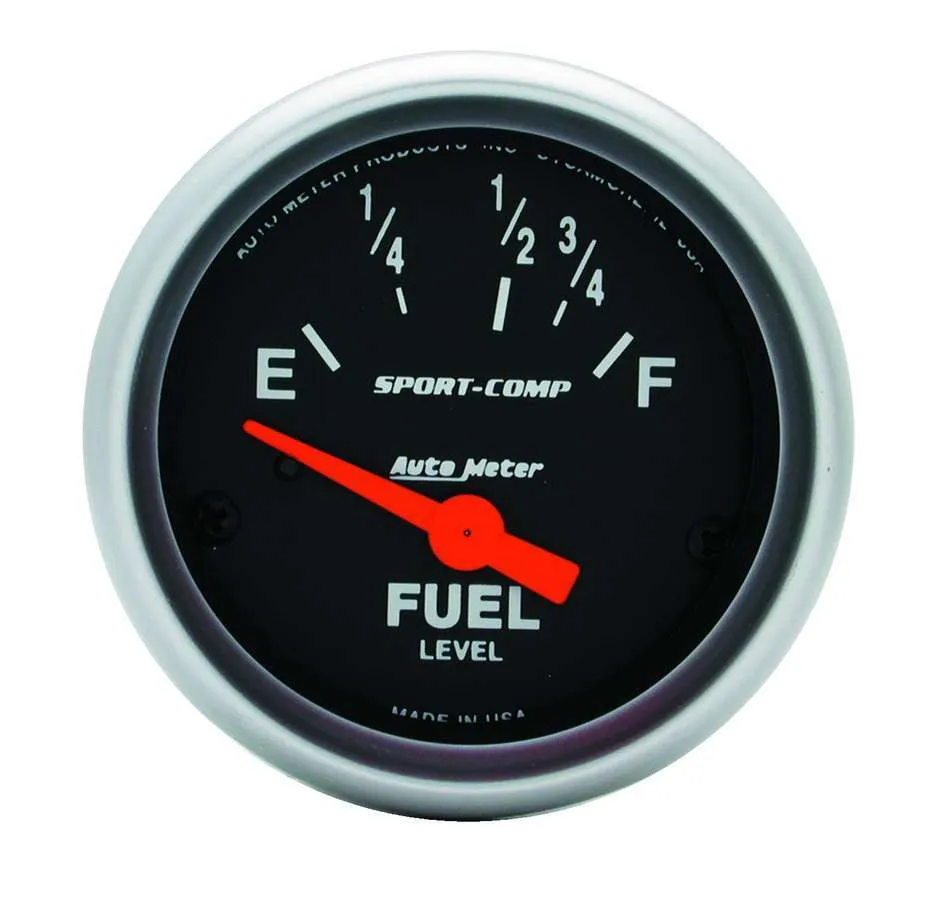 AutoMeter Gauge, Fuel Level, 2 1/16", 16OE to 158OF, Elec, Sport-Comp