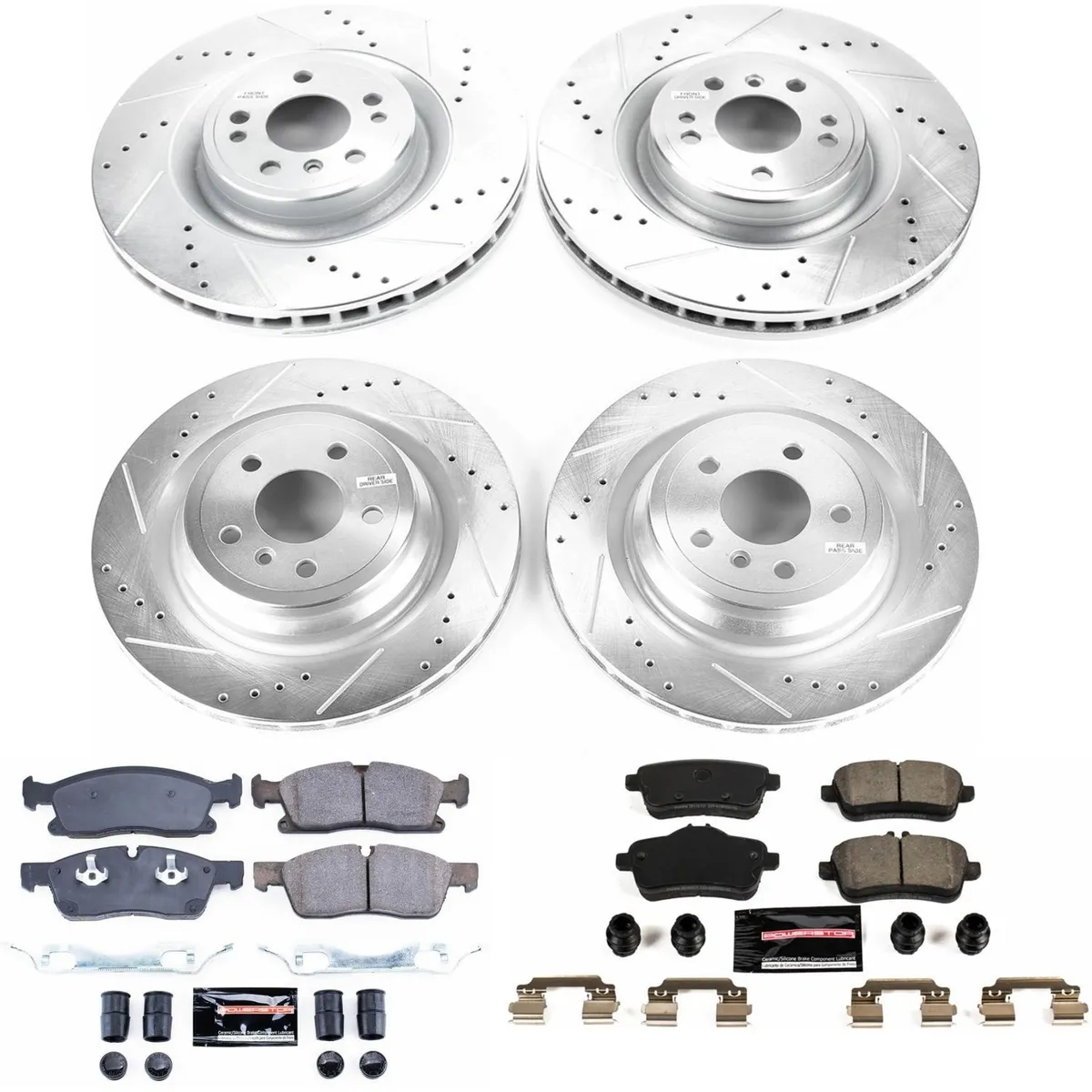 Z23 Evolution Sport Upgrade Kit: Drilled/Slotted Rotors; Carbon-Fiber Ceramic Pads W/Hardware; Pad Sensors product image