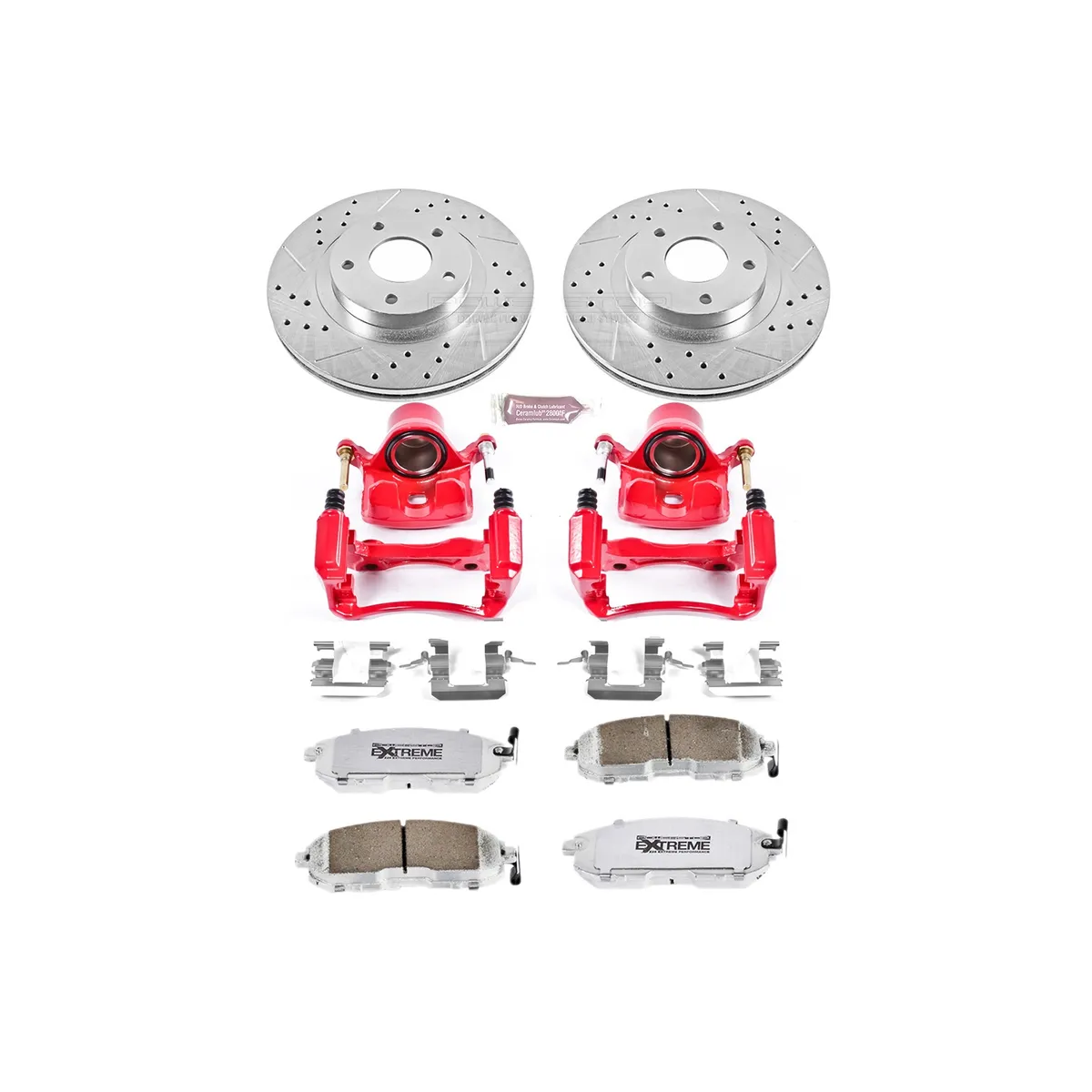 Z26 Street Warrior Upgrade Kit: Drilled/Slotted Rotors; Carbon-Fiber Ceramic Pads; Powder Coated Calipers product image