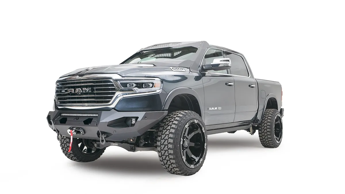 Matrix Front Bumper; 2 Stage Black Powder Coat; 7/8 in. D-Ring Mounts; No Guard; product image