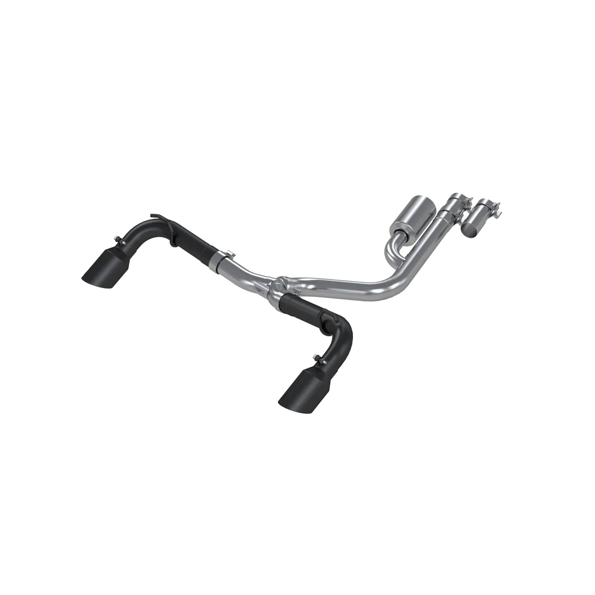 21-24 Ford Bronco Sport 2.0L EcoBoost Black Coated Aluminized Steel 2.5 Inch Resonator-Back Dual Split Rear Exit MBRP Exhaust System product image
