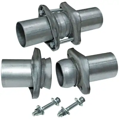Flowmaster Header Collector Ball Flange Kit, 3.00" To 2.50", Requires Welding, 16 Gauge Aluminized Steel: 1 pr