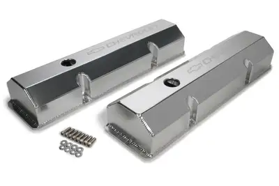 Holley Billet Rail Fab. Alm Valve Covers w/Oil Cap