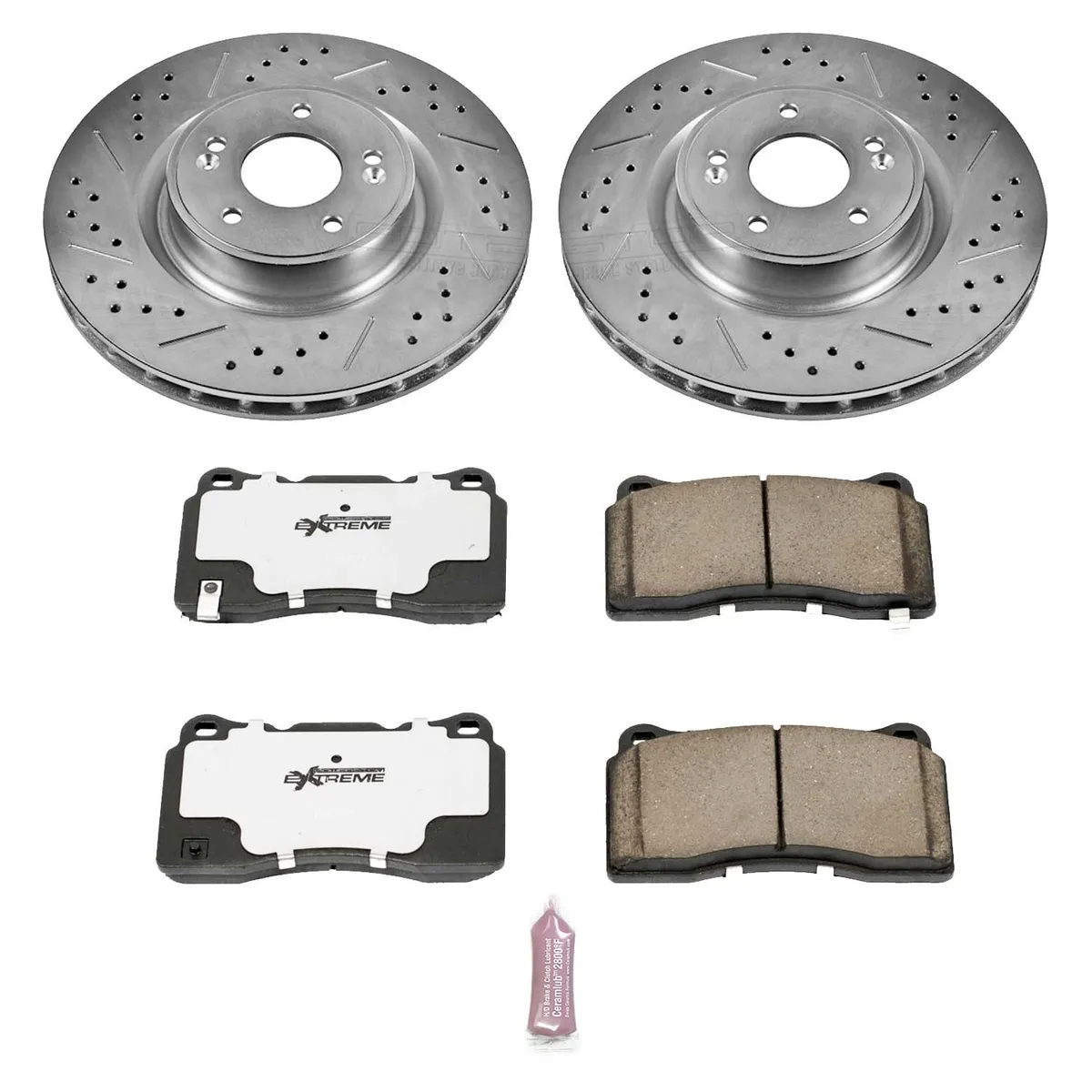 Z26 Street Warrior Upgrade Kit: Drilled/Slotted Rotors; Carbon-Fiber Ceramic Pads product image