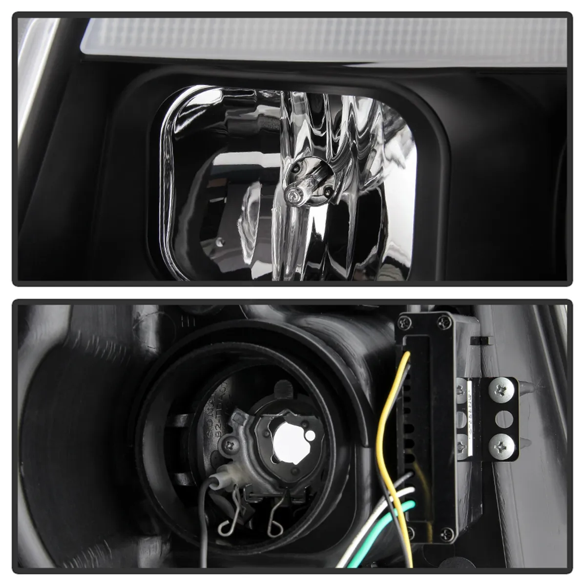 Spyder Signature Jeep Grand Cherokee 11-13 Light Bar Projector Headlights - Halogen Model Only Not Compatible With XenonHID Model - Black - Lo Beam H9 Not Included - Hi Beam H1 Included product image