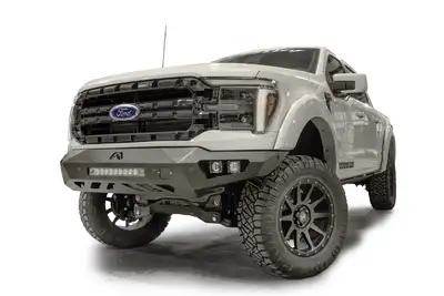 Fab Fours Vengeance Front Bumper; 2 Stage Matte Black Powder Coated; w/No Guard; ACC Compatible;