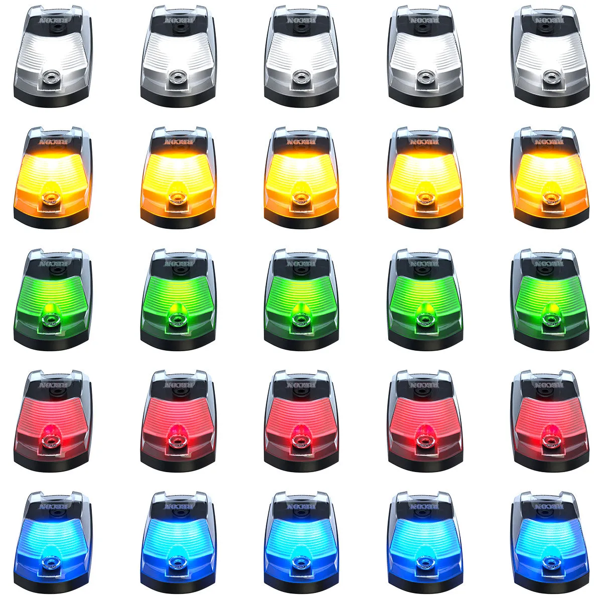 Ford 17-25 Super Duty 5-Piece Ultra Bright RGB Multi-Colored LED Cab Roof Lights Bluetooth App (Fresh Install: For Models That Did Not Come With Factory Cab Lights) - Multiple Lens product image