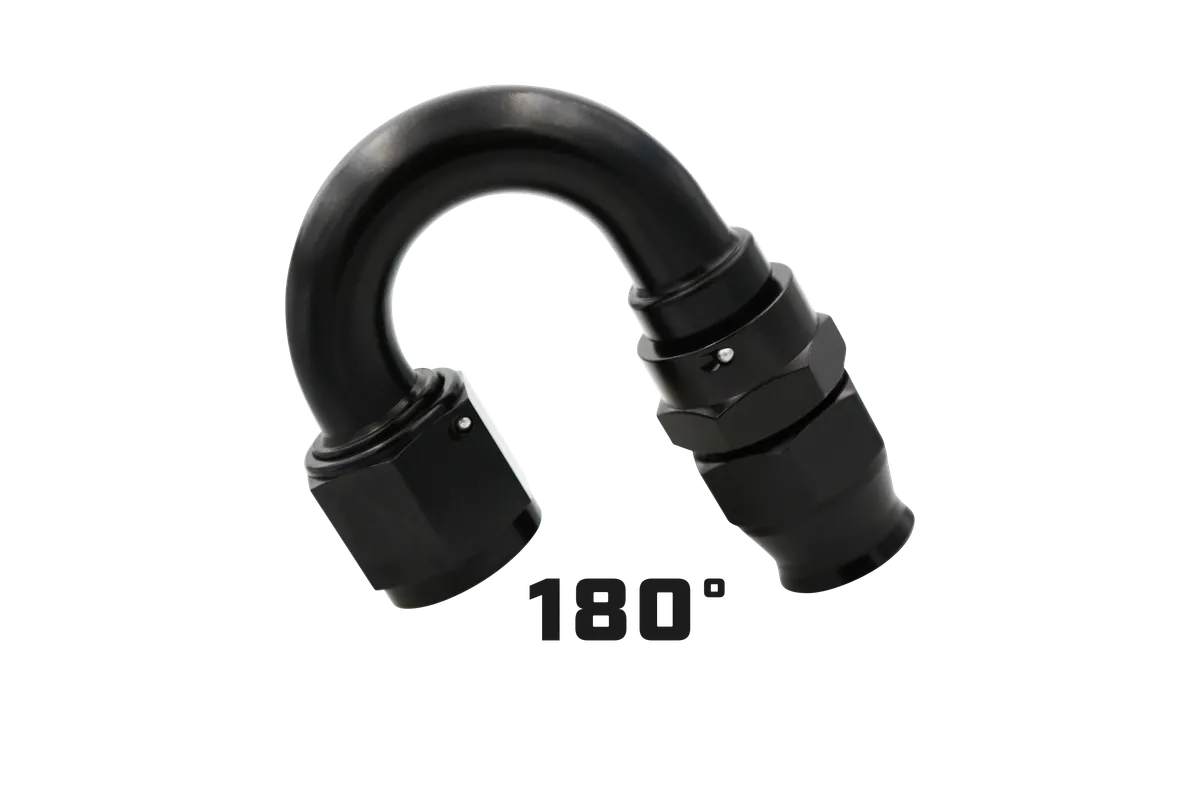 Aeromotive Hose End, PTFE, Black Anodized, Fitting Angle: Straight product image