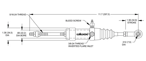 Wilwood Brakes Wilwood SLAVE CYLINDERCLUTCH
