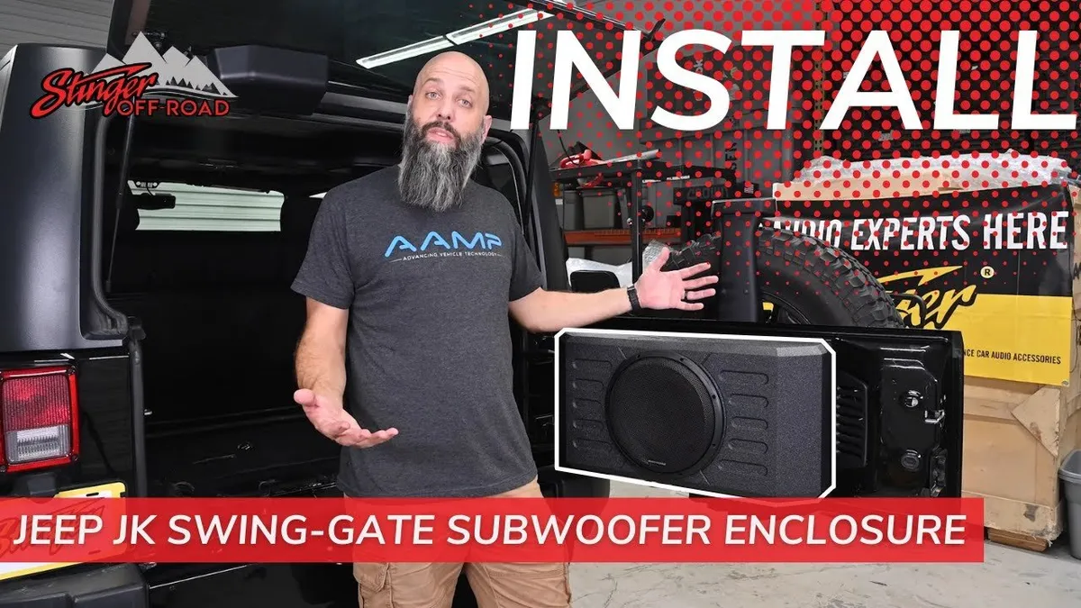 Jeep Wrangler JK/JL 12" Swing Gate-Mounted 400 Watt (RMS) Loaded Sealed Subwoofer Box Enclosure by AudioControl product image