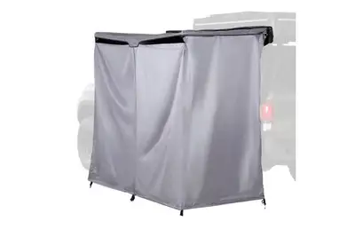 Overland Vehicle Systems HD Nomadic Shower - Quick Deploying Double Shower 42 x 84 Grey Body Green Trim WBlack Travel Bag