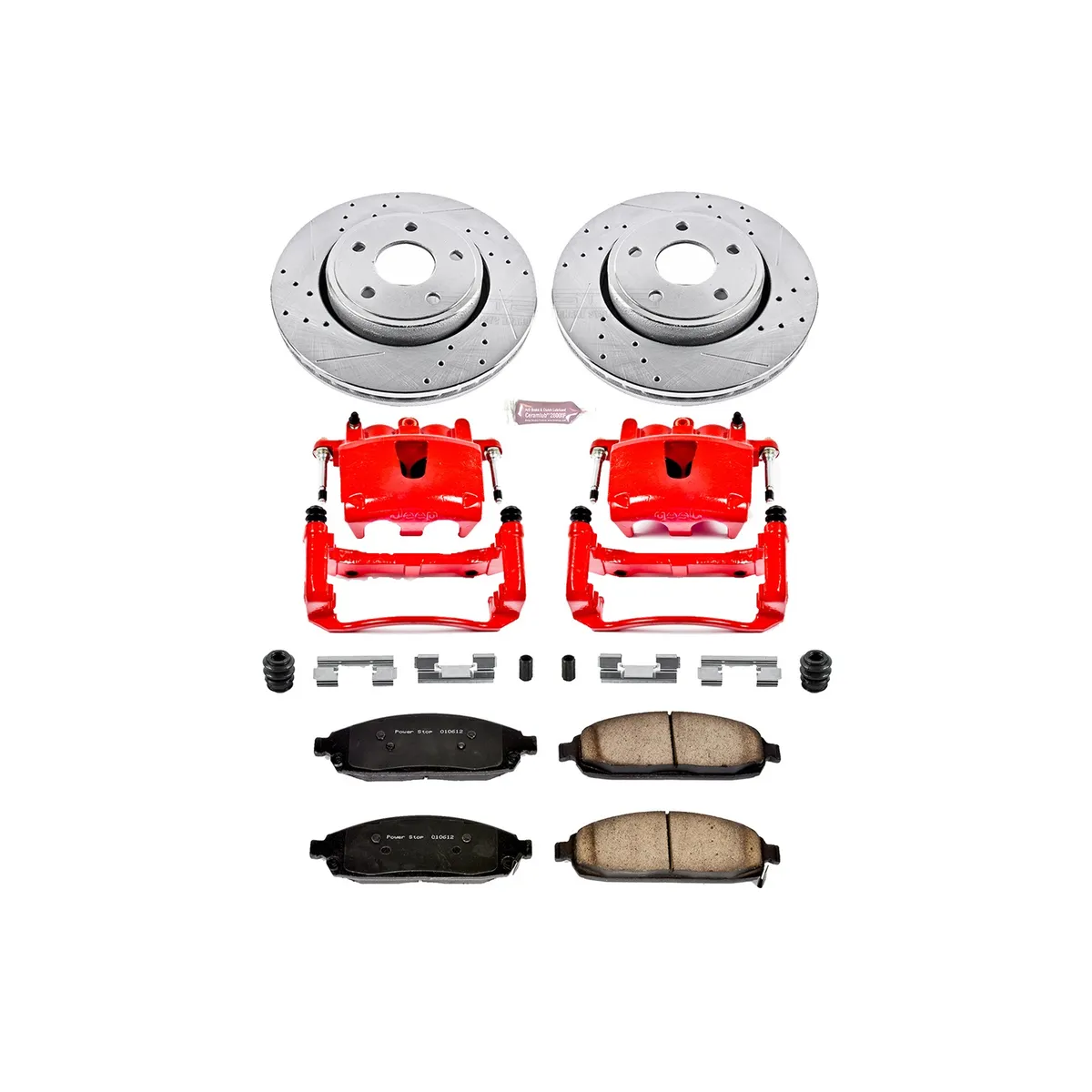 Z23 Evolution Sport Upgrade Kit: Drilled/Slotted Rotors; Carbon-Fiber Ceramic Pads; Powder Coated Calipers product image