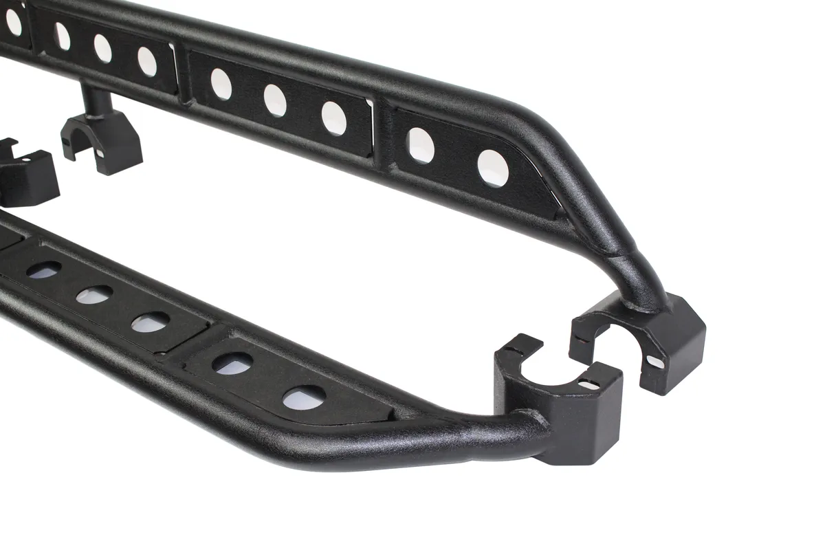 Jeep Wrangler Side Steps 07-18 Wrangler JK 4 Door Steel Black Textured Powdercoat Fishbone Offroad product image
