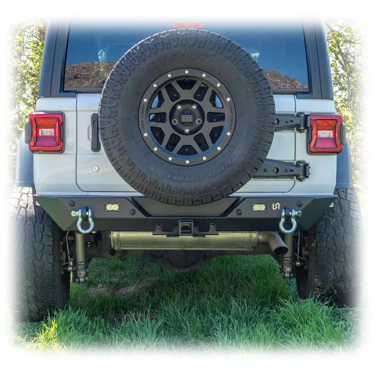 Jeep JL Rear Bumper with LED Pod Lights & Hitch Receiver – Minimalist | 2018–2025 product image