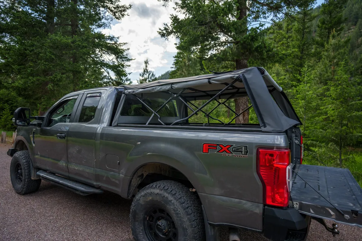 Supertop Truck Bed Cap 2 For Ford 2017-2024 F-250SD/F-350SD 6.8 Foot Black Diamond PVC Coated Sailcloth No Drill Bestop product image