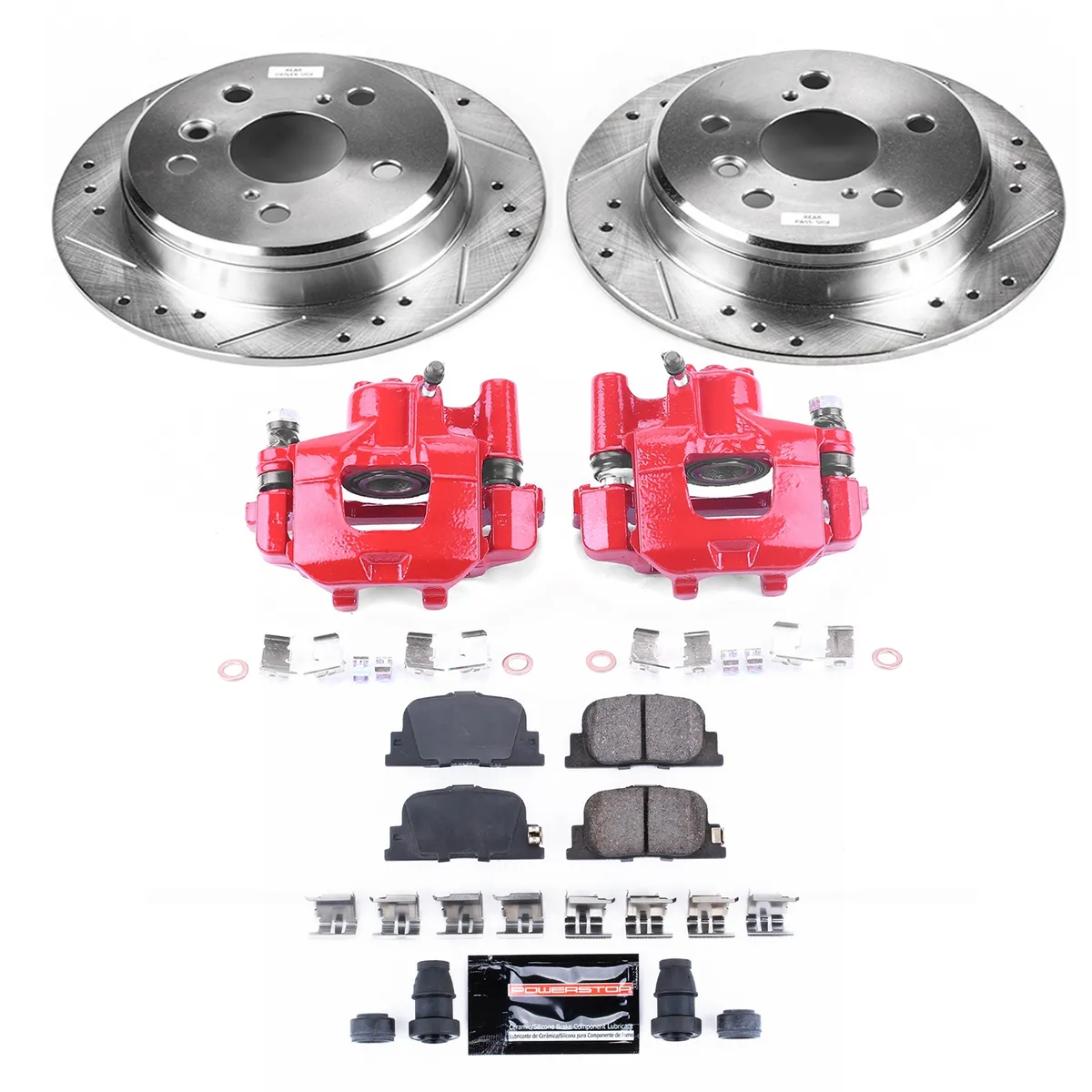 Z23 Evolution Sport Upgrade Kit: Drilled/Slotted Rotors; Carbon-Fiber Ceramic Pads; Powder Coated Calipers product image