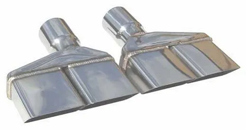 Pypes Performance exhaust Exhaust Tail Pipe Tip Set 70-74 Challenger 2.5 in Dual Rectangle Clamp On Hardware Not Incl Polished 304 Stainless Steel Pair Pypes Exhaust