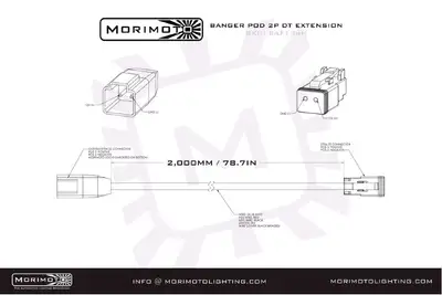 Morimoto Morimoto Off-Road 2 DT-Extension Harness, 1,2,4Banger, 2M Long