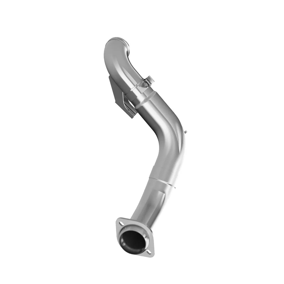 Armor Plus Turbocharger Down Pipe; 4 in. Diameter; Mandrel Bent; T409 Stainless Steel; 4 in. Outlet Diameter Tip; product image