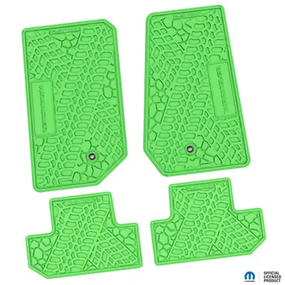 FLEXTREAD 07-13 Jeep JK 2 Dr Front -Tire Tread/Scorched Earth Scene w/ Wrangler Insert - Black w/ White Insert