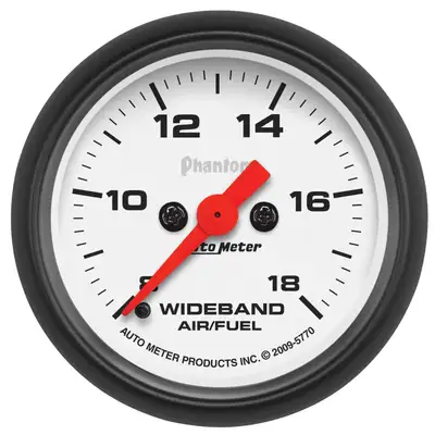 AutoMeter Gauge, Air/Fuel Ratio-Wideband, Analog, 2 1/16", 8:1-18:1, Stepper Motor, Phantom