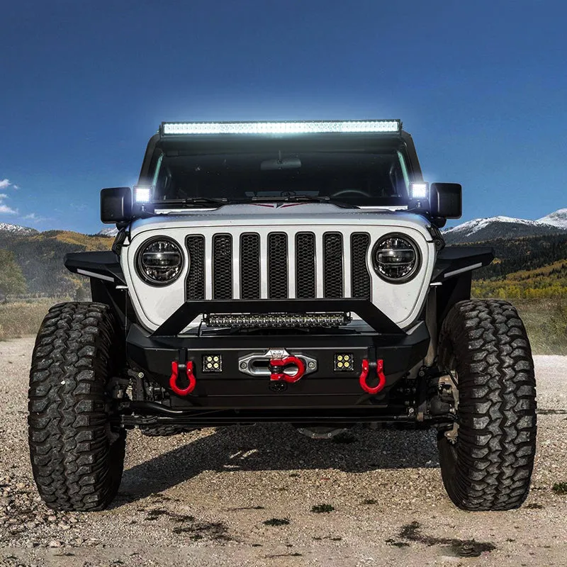 "52"" Rgbw Dual Row LED Light Bar & 2 RGB Pods & All Brackets For 2007-2018 Jeep Wrangler Jk" product image