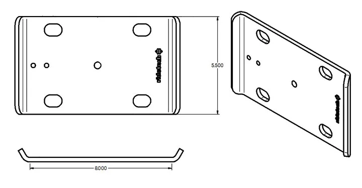 Large U-Bolt Plate 5.5 Inch X 9 Inch For 3 Inch Axle Housing Ridetech product image