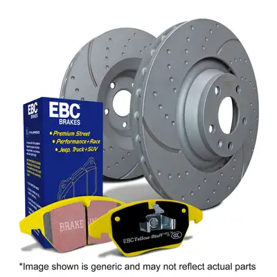 EBC Brakes S5 Kits Yellowstuff And GD Rotors; Front; FMSI Pad No. D1149; Vented; 5 Bolt Holes; 360mm Dia.; 53mm Height; 33mm Thick; 72mm Center Hole Dia.;